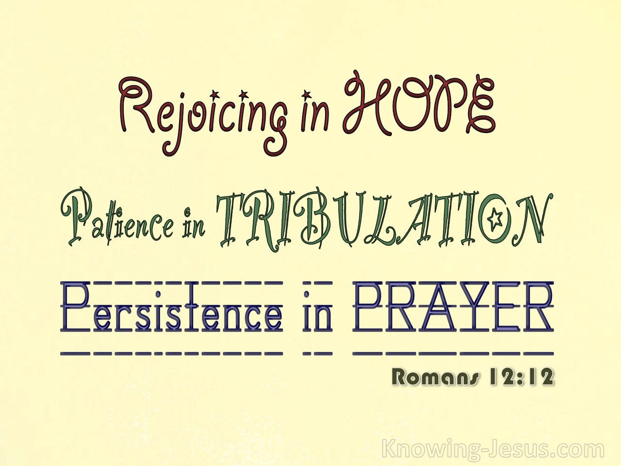 Romans 12:12 Rejoicing In Hope (yellow)